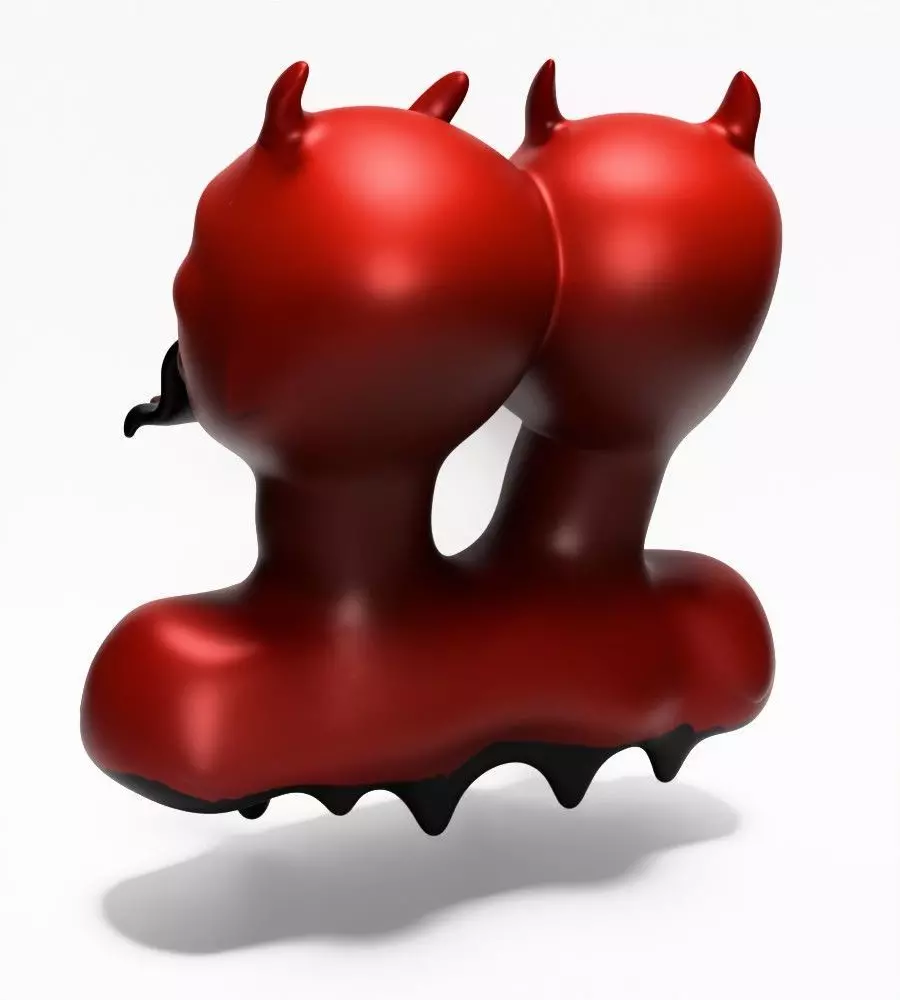 Japanese Oni Twins Black Tongue Nipponese drip mask toy 3D print model_10