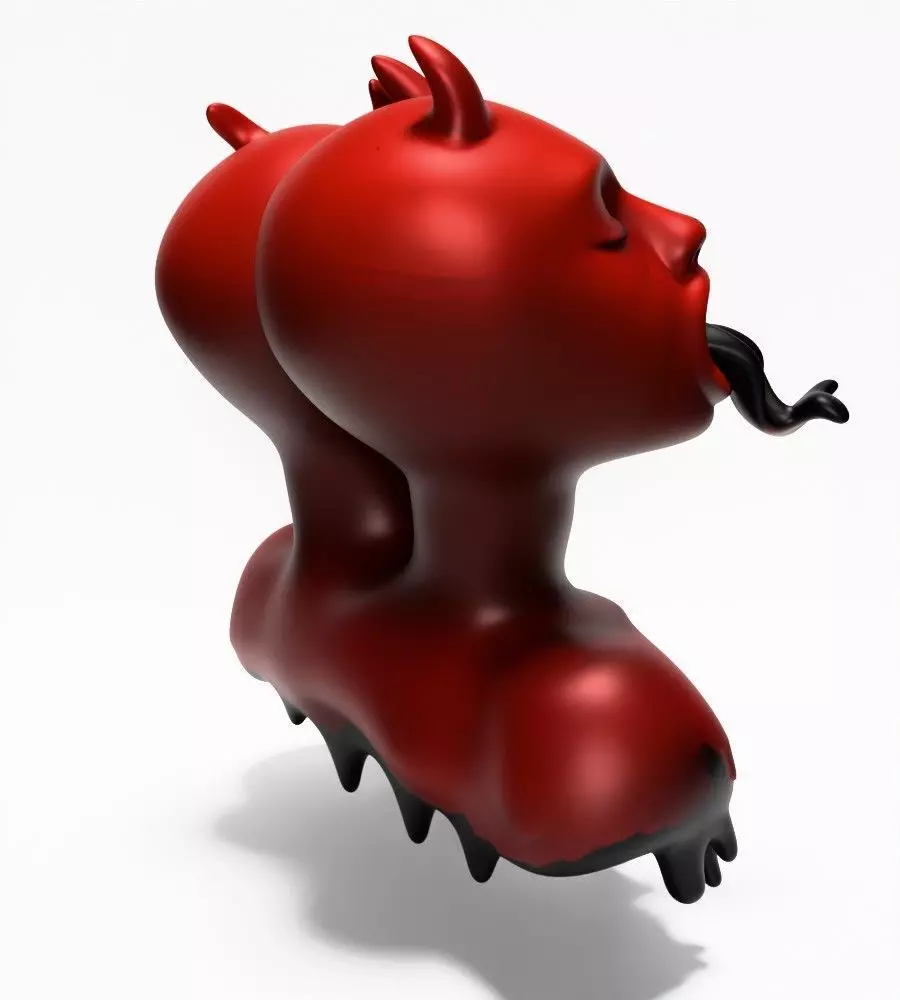 Japanese Oni Twins Black Tongue Nipponese drip mask toy 3D print model_15