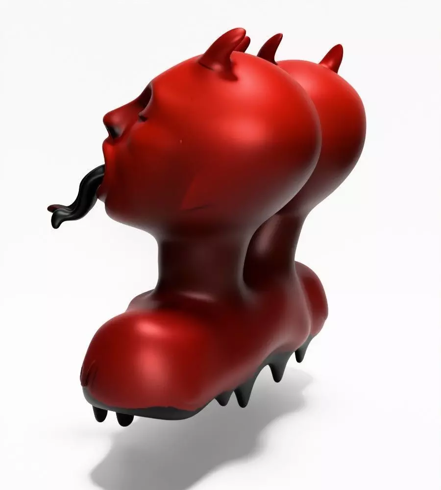 Japanese Oni Twins Black Tongue Nipponese drip mask toy 3D print model_8