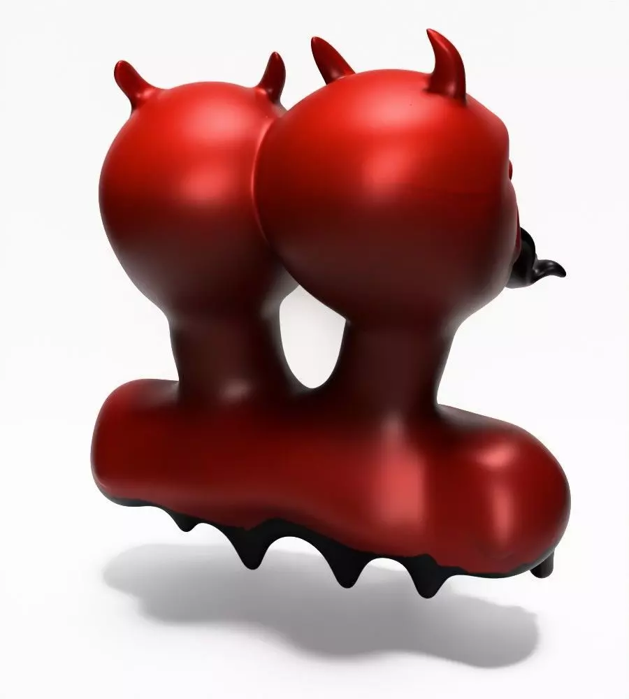 Japanese Oni Twins Black Tongue Nipponese drip mask toy 3D print model_13