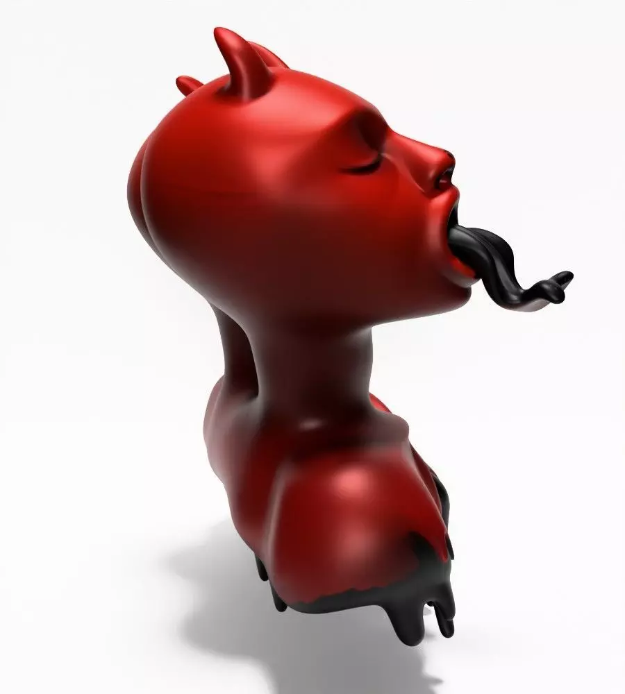 Japanese Oni Twins Black Tongue Nipponese drip mask toy 3D print model_16