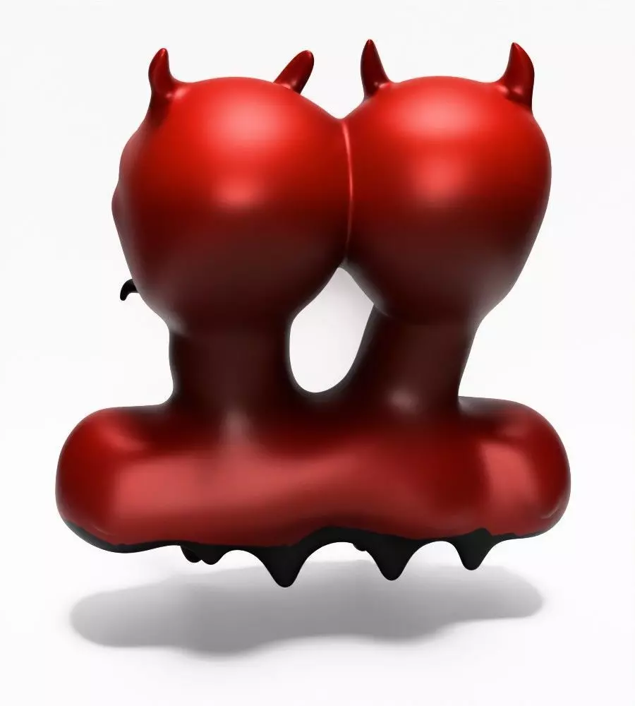 Japanese Oni Twins Black Tongue Nipponese drip mask toy 3D print model_11