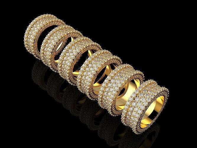 6 Size 3D Jewelry Rings 1 3D print model