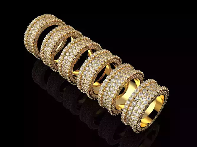 6 Size 3D Jewelry Rings 1 3D print model