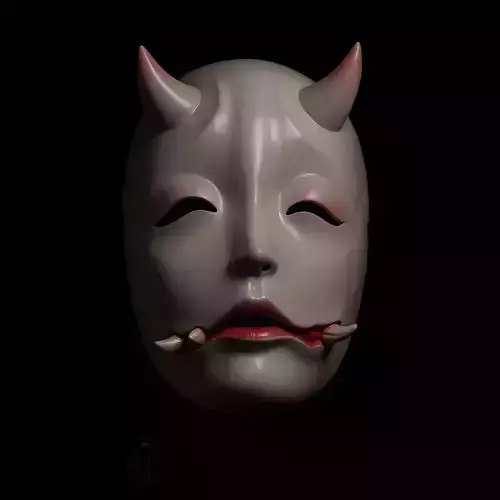Japanese Oni Cursed Beauty Hannya Yokai Nipponese mask toy 3D print model