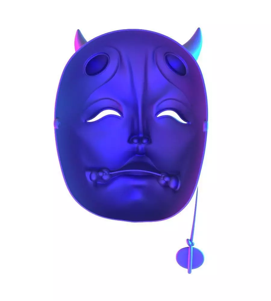 Japanese Oni Cursed Beauty Hannya Yokai Nipponese mask toy 3D