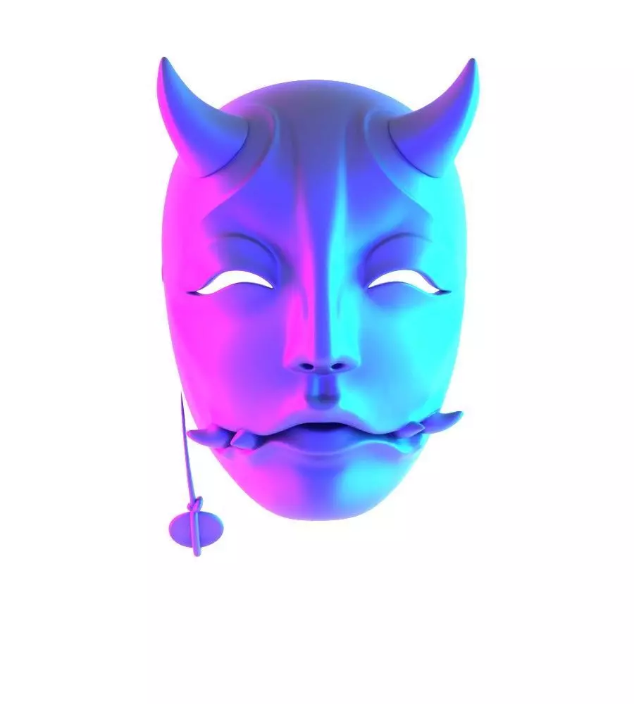 Japanese Oni Cursed Beauty Hannya Yokai Nipponese mask toy 3D