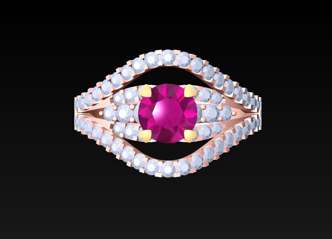 Diamond Ring - Womens Rings - N452 3D print model_4