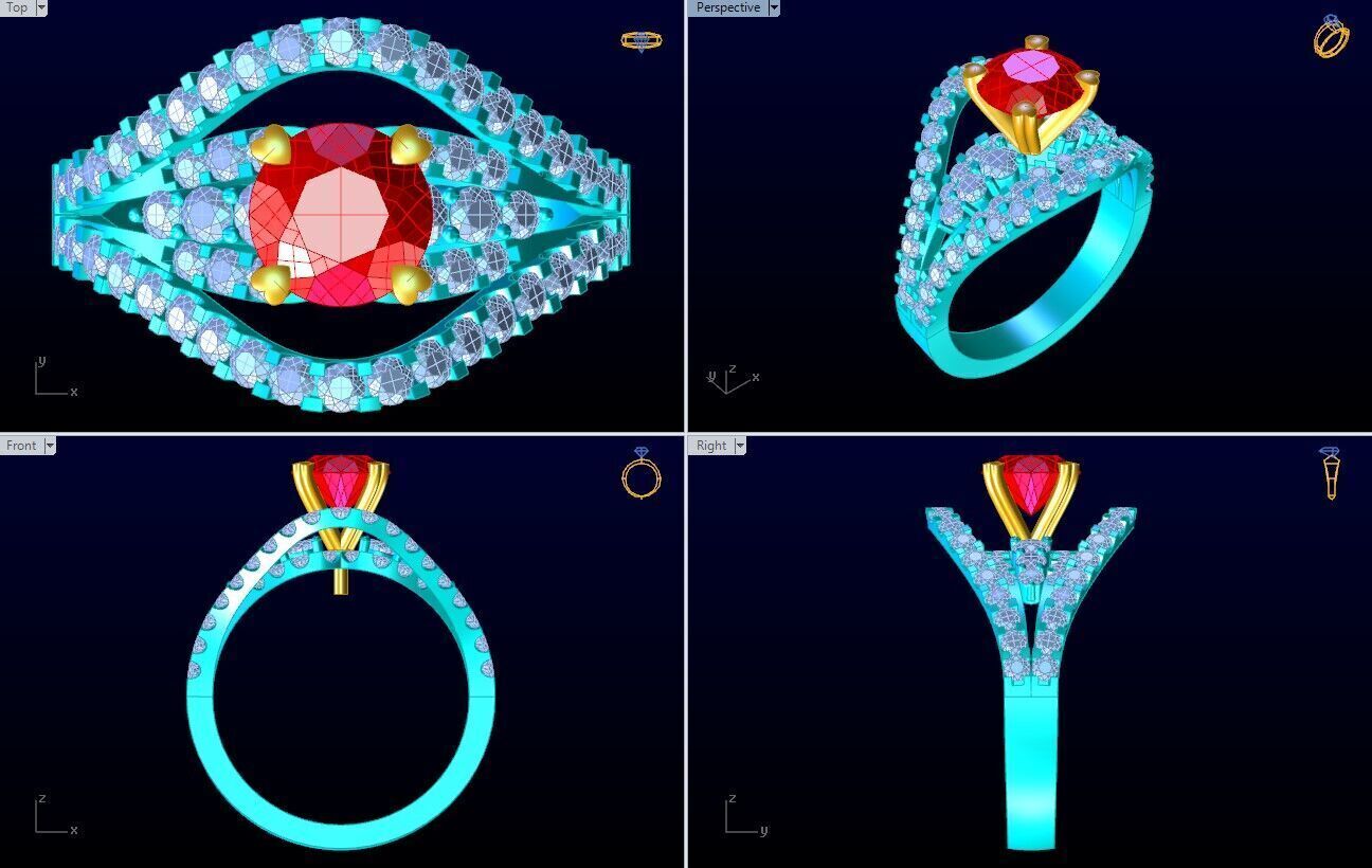 Diamond Ring - Womens Rings - N452 3D print model_10