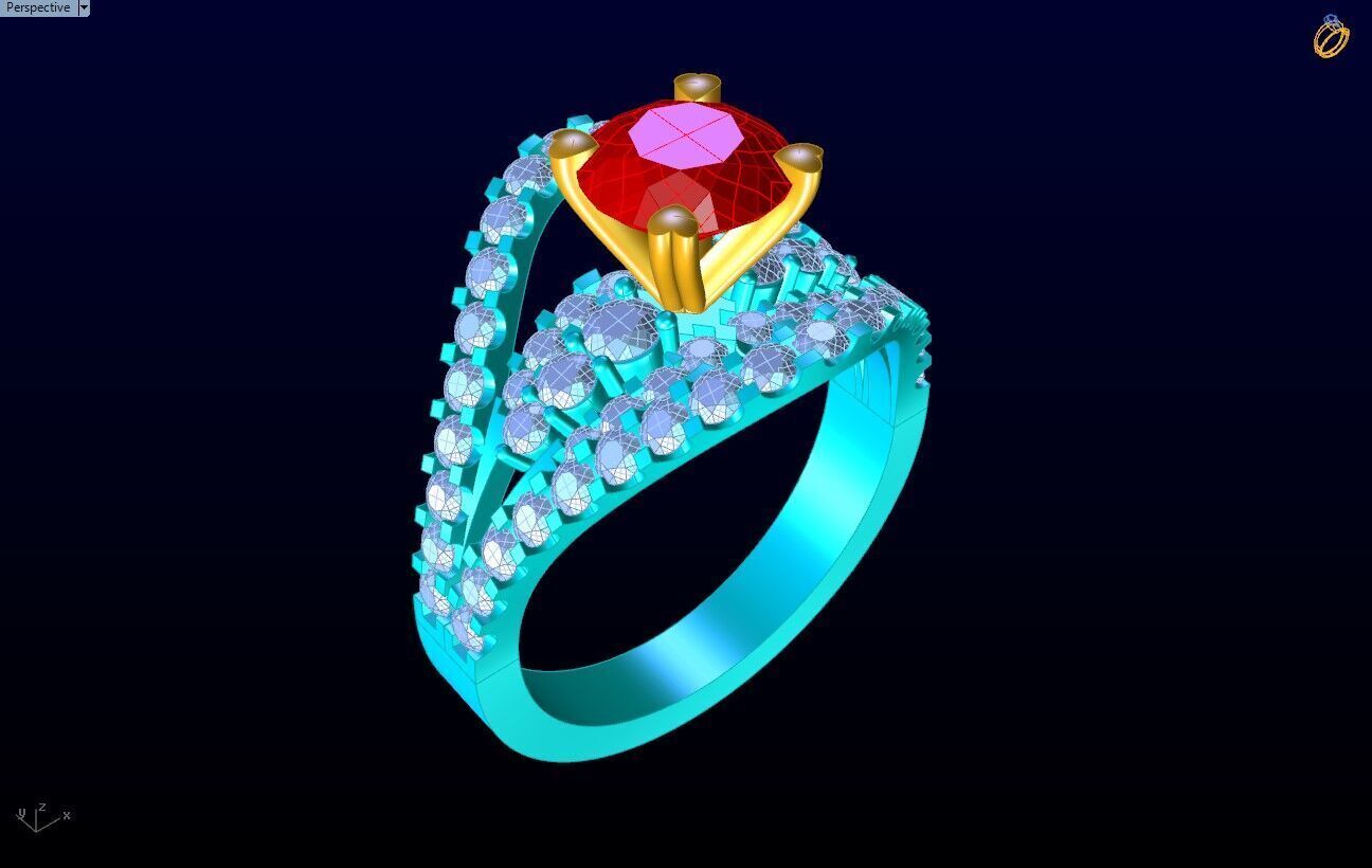 Diamond Ring - Womens Rings - N452 3D print model_9