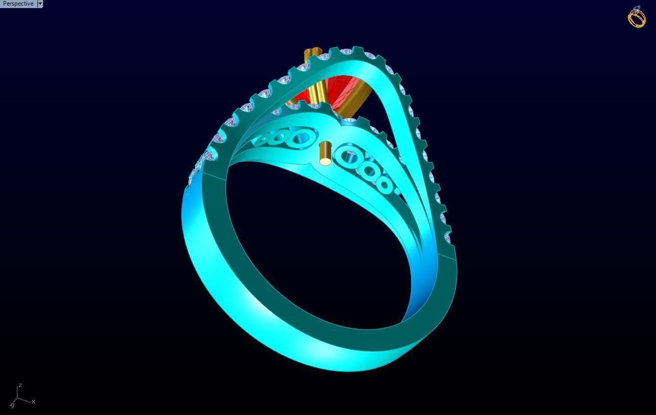 Diamond Ring - Womens Rings - N452 3D print model_7