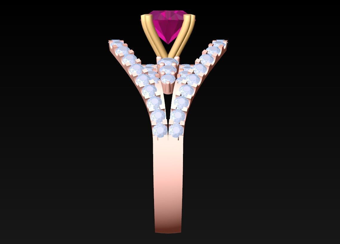 Diamond Ring - Womens Rings - N452 3D print model_5