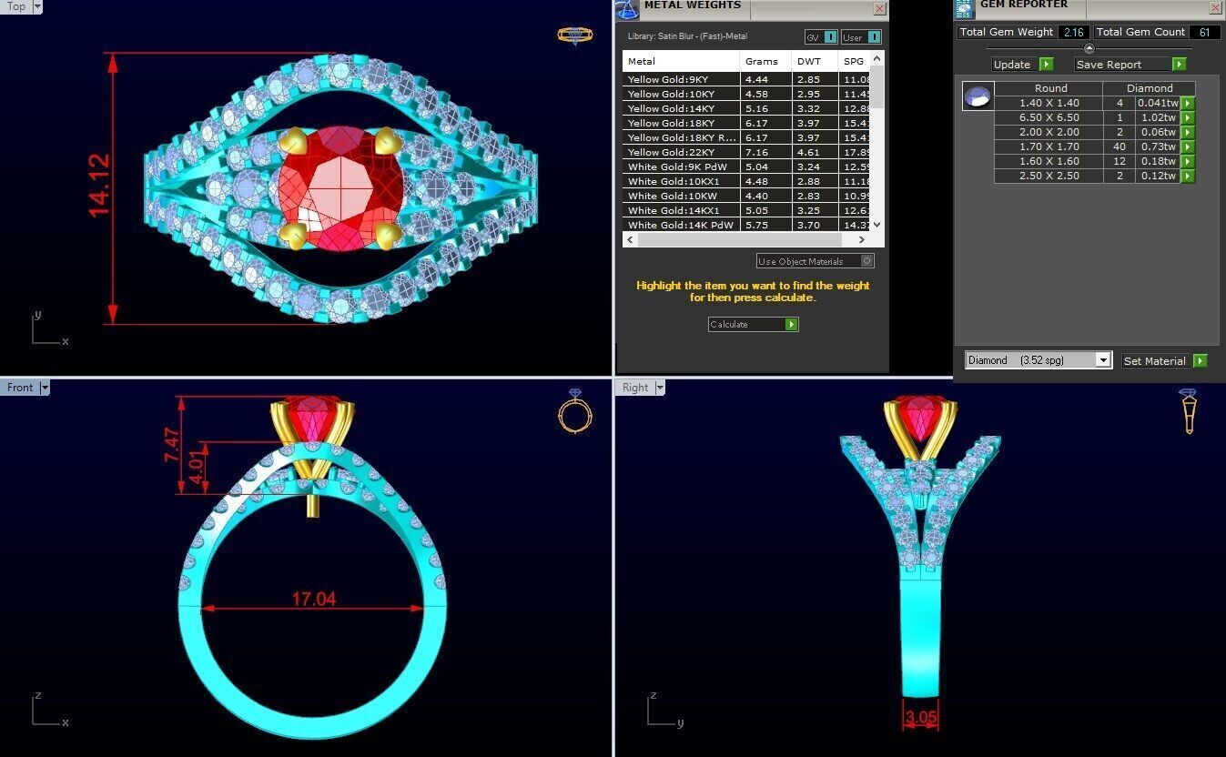 Diamond Ring - Womens Rings - N452 3D print model_8