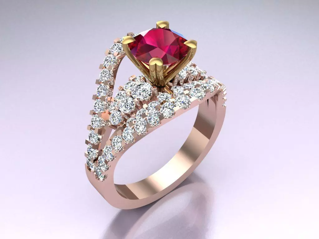 Diamond Ring - Womens Rings - N452 3D print model_0