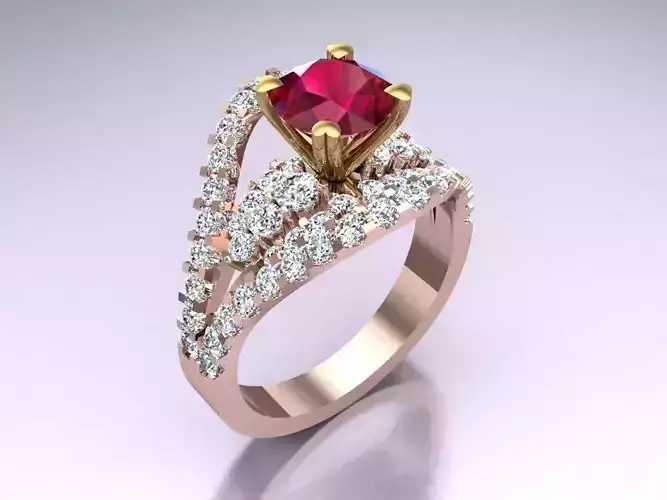 Diamond Ring - Womens Rings - N452 3D print model Diamond Ring - Womens Rings - N452 3D print model