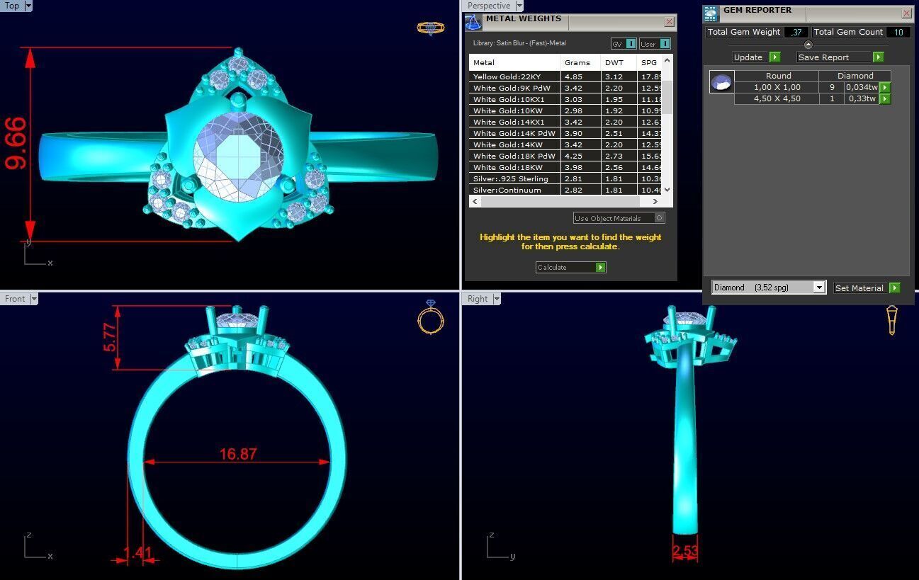 Diamond Ring - Womens Rings - N719305 3D print model_8