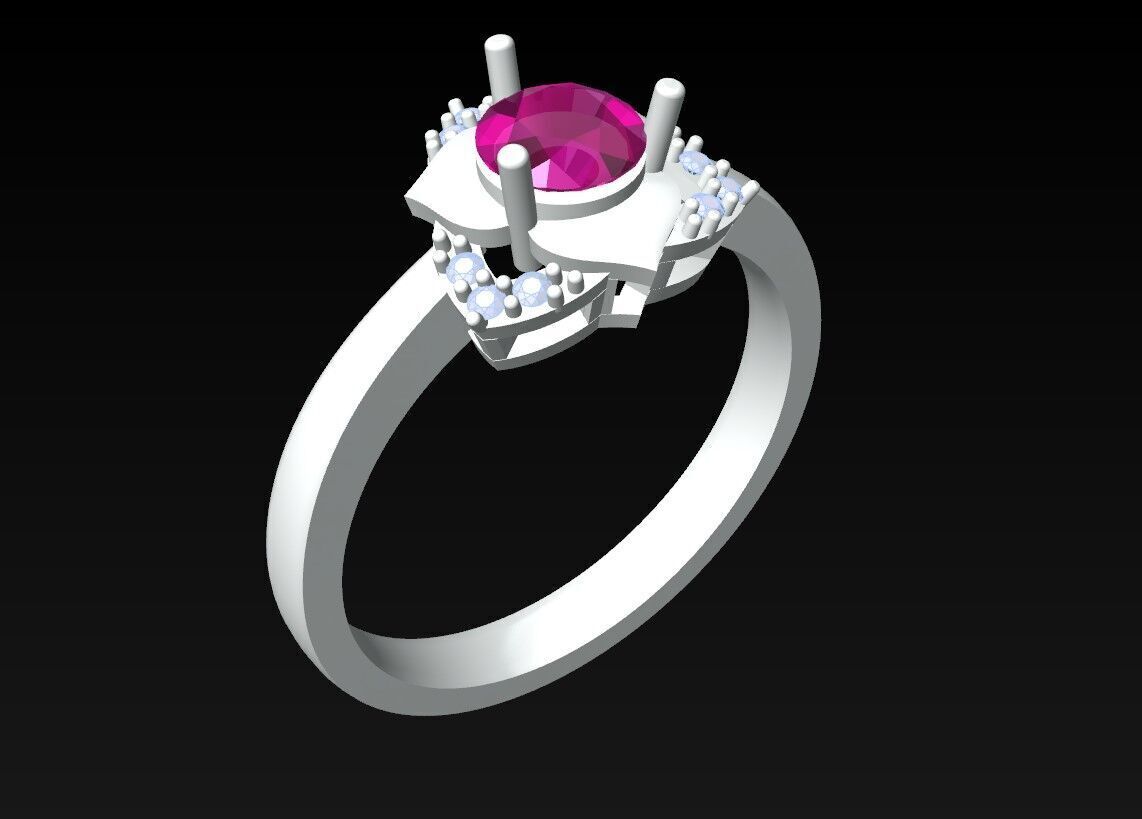 Diamond Ring - Womens Rings - N719305 3D print model_3