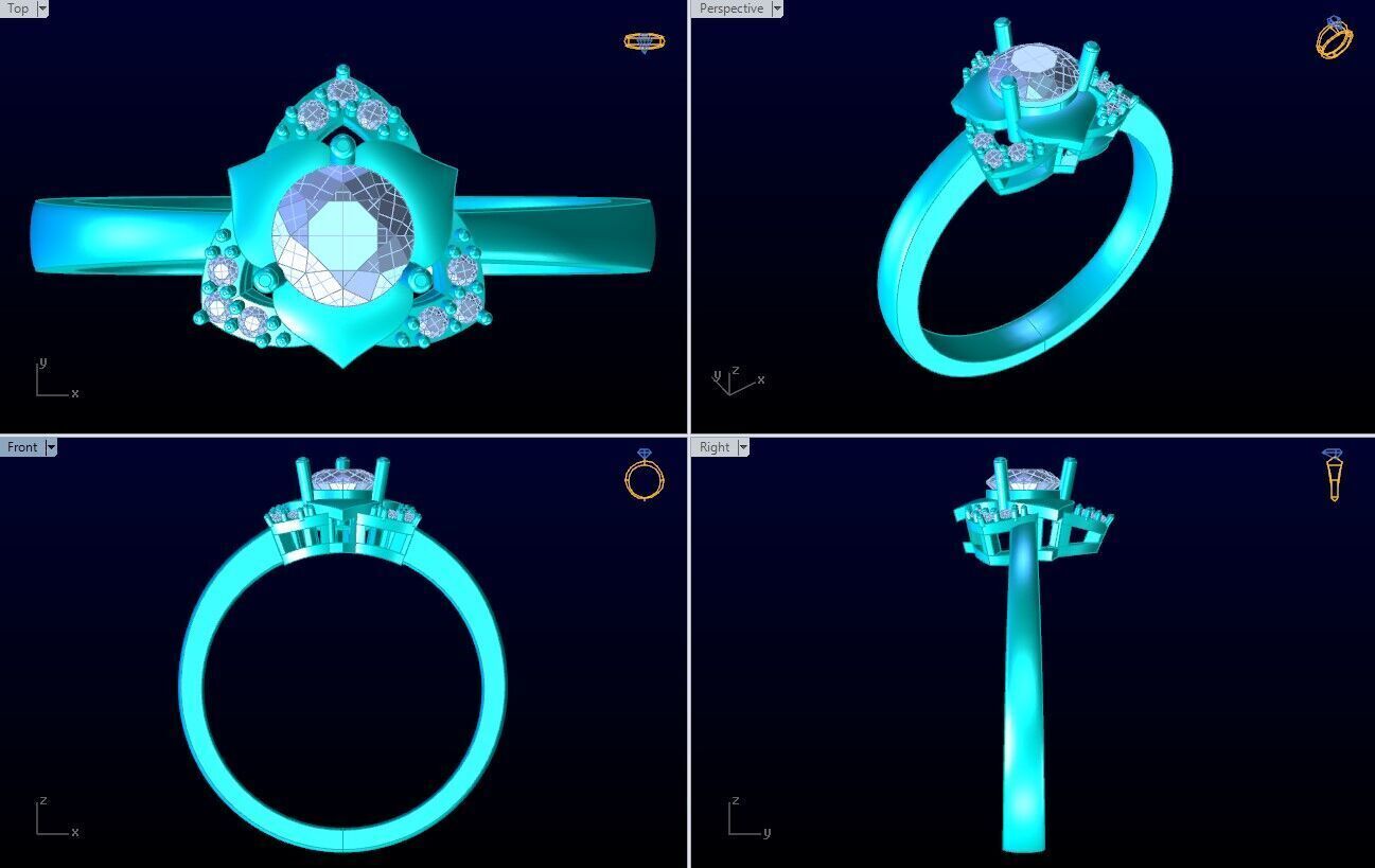 Diamond Ring - Womens Rings - N719305 3D print model_10