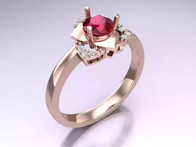 Diamond Ring - Womens Rings - N719305 3D print model Diamond Ring - Womens Rings - N719305 3D print model