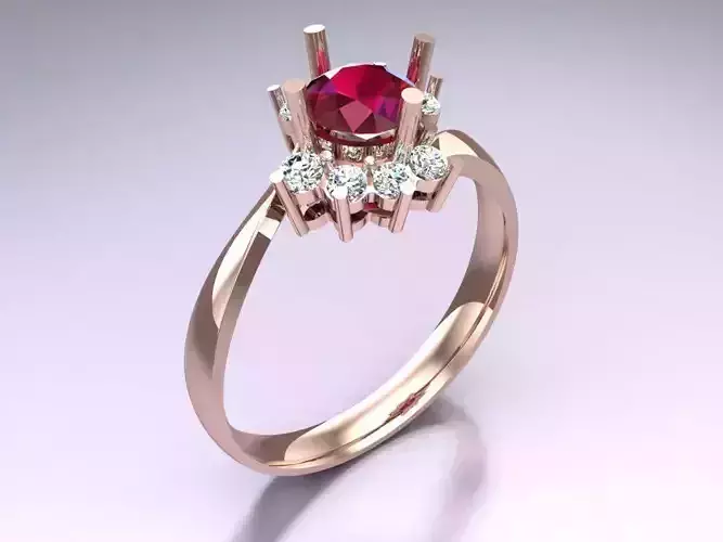 Diamond Ring - Womens Rings - N719340 3D print model Diamond Ring - Womens Rings - N719340 3D print model