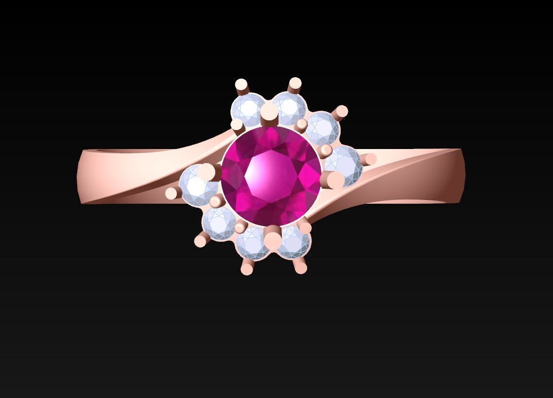 Diamond Ring - Womens Rings - N719340 3D print model_4