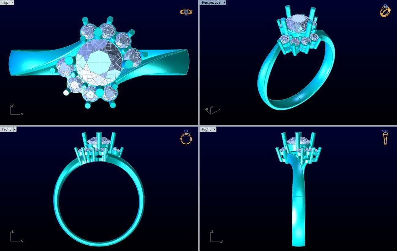 Diamond Ring - Womens Rings - N719340 3D print model_10