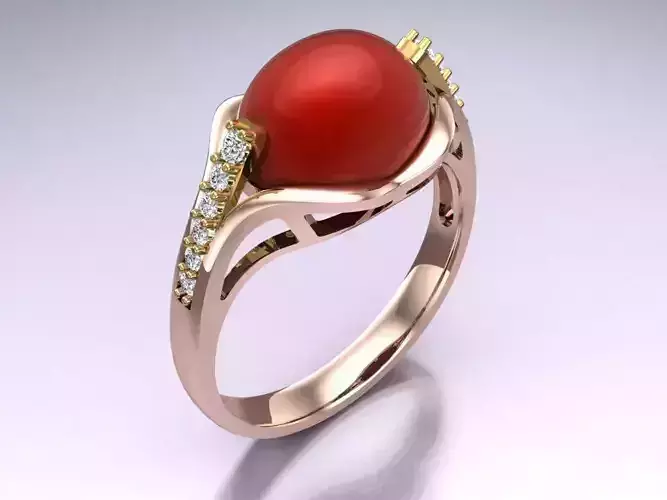 Oval stone ring - Womens  Rings - N719421