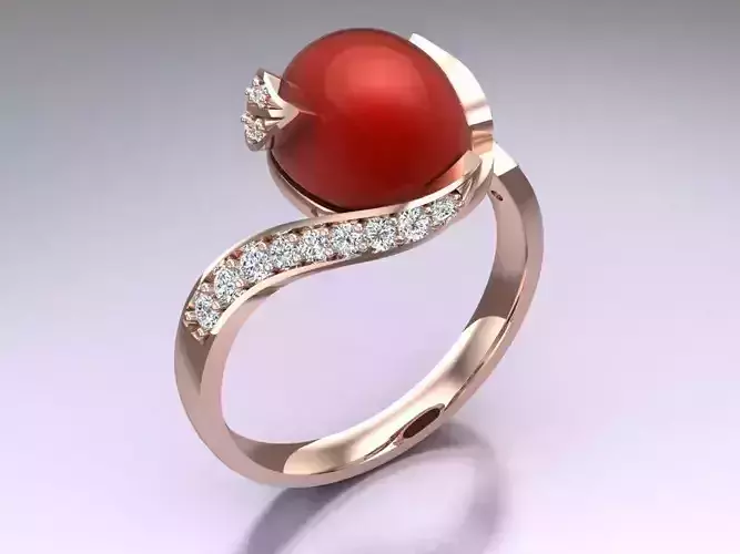 Oval stone ring - Womens  Rings - N720841