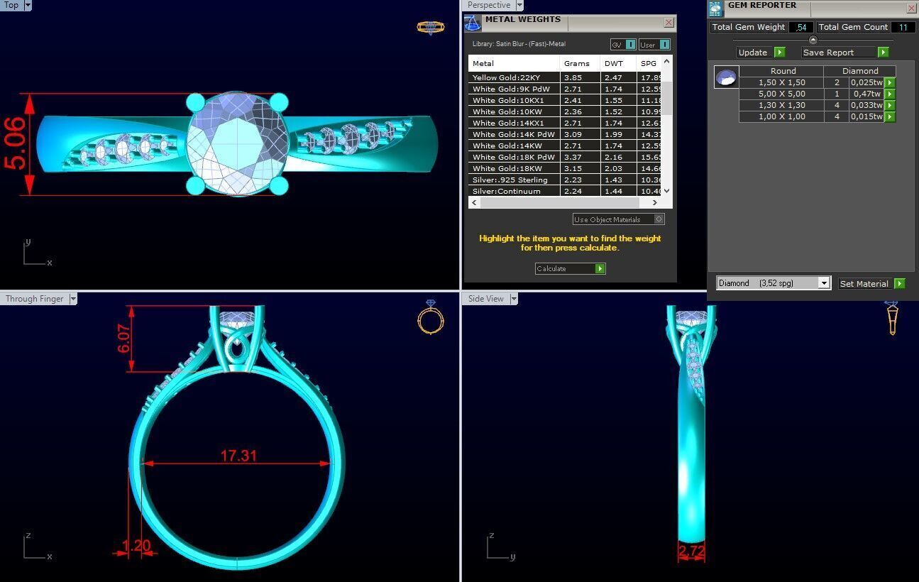 Diamond Ring - Womens Rings - N720905 3D print model_8