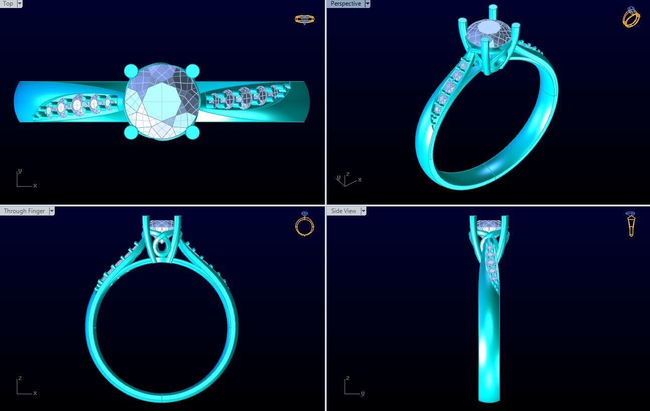 Diamond Ring - Womens Rings - N720905 3D print model_10