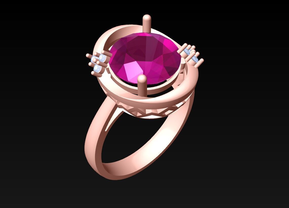 Diamond Ring - Womens Rings - N720923 3D print model_1