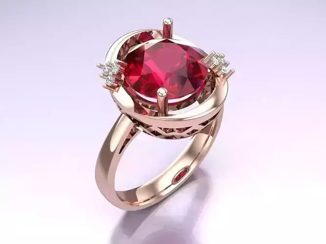 Diamond Ring - Womens Rings - N720923 3D print model Diamond Ring - Womens Rings - N720923 3D print model