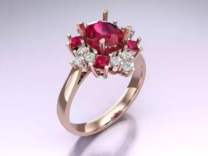 Oval stone ring - Womens  Rings - N720037