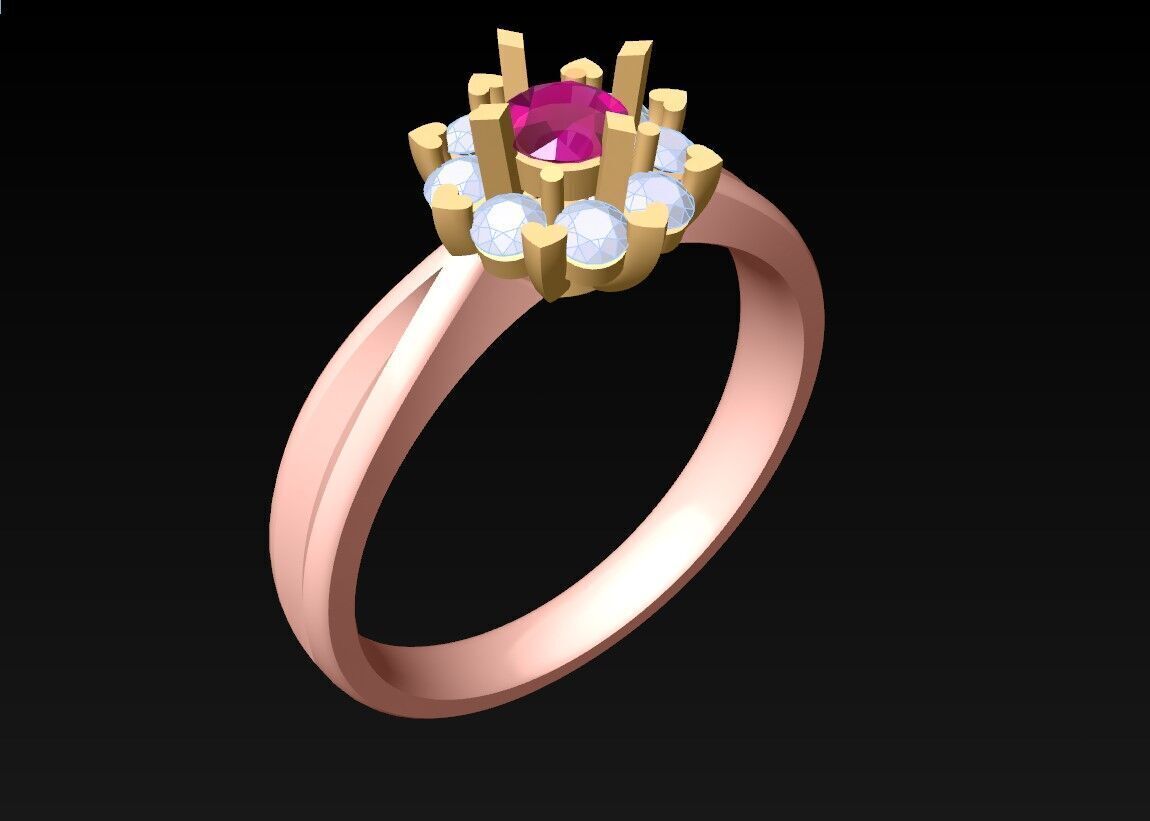 Diamond Ring - Womens Rings - N720046 3D print model_1