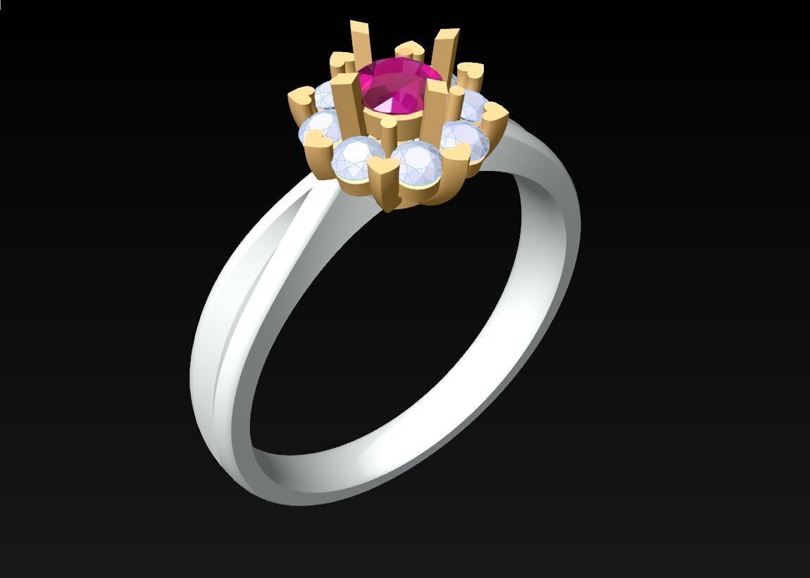 Diamond Ring - Womens Rings - N720046 3D print model_3