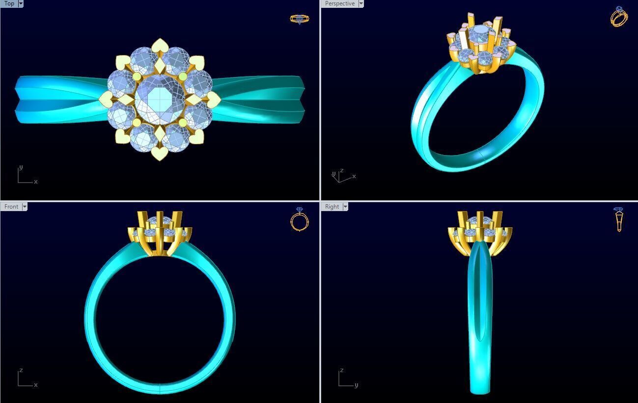 Diamond Ring - Womens Rings - N720046 3D print model_10