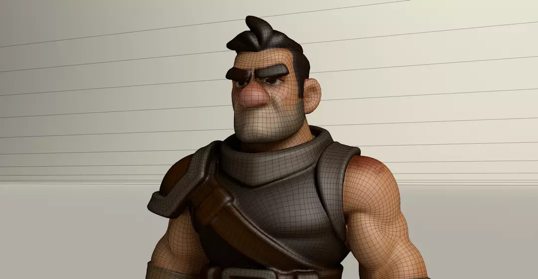 Stylized Game Ready Human Character Rigged named Huga Low-poly 3D model