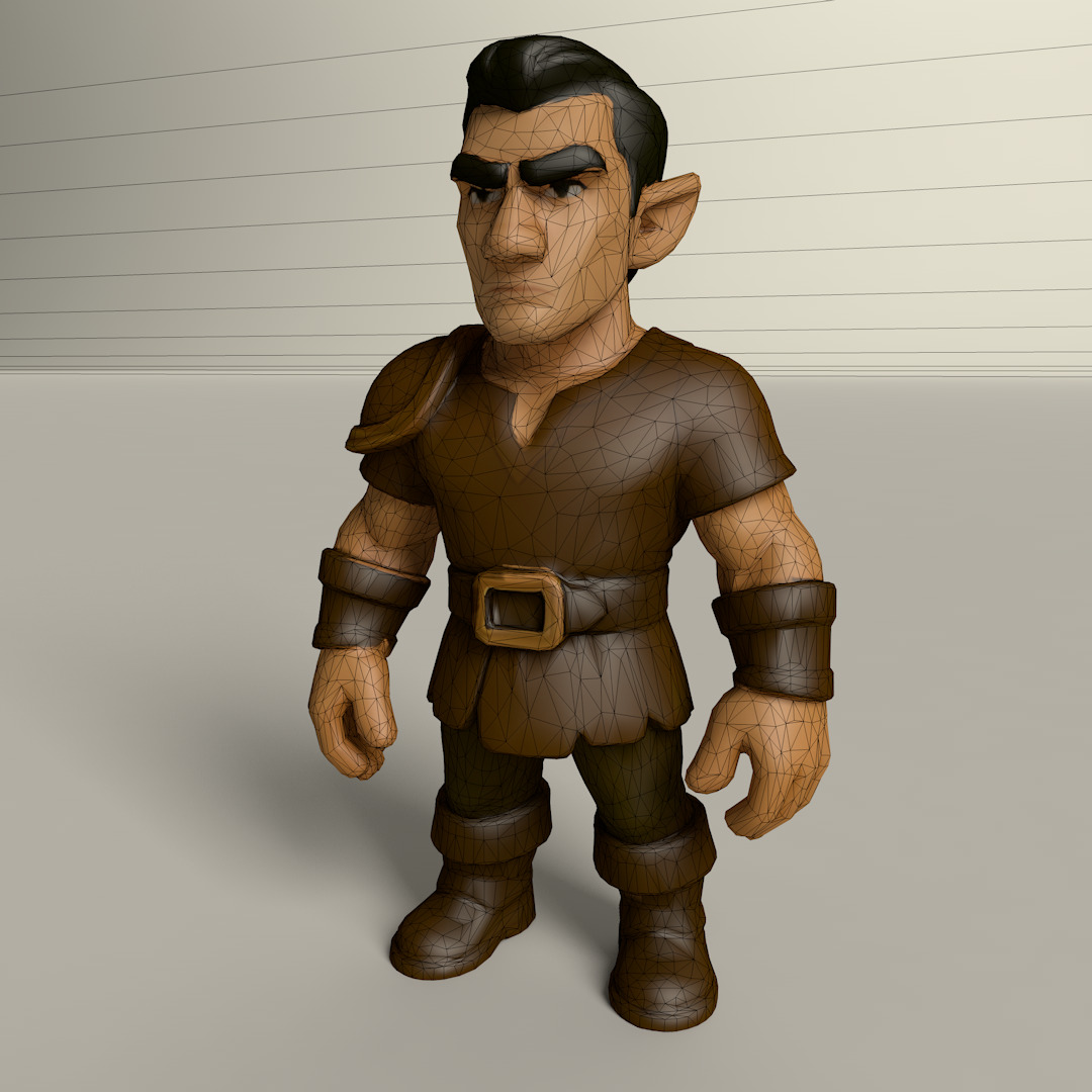 Stylized Game Ready Human Character Rigged named Ian Low-poly 3D model_4