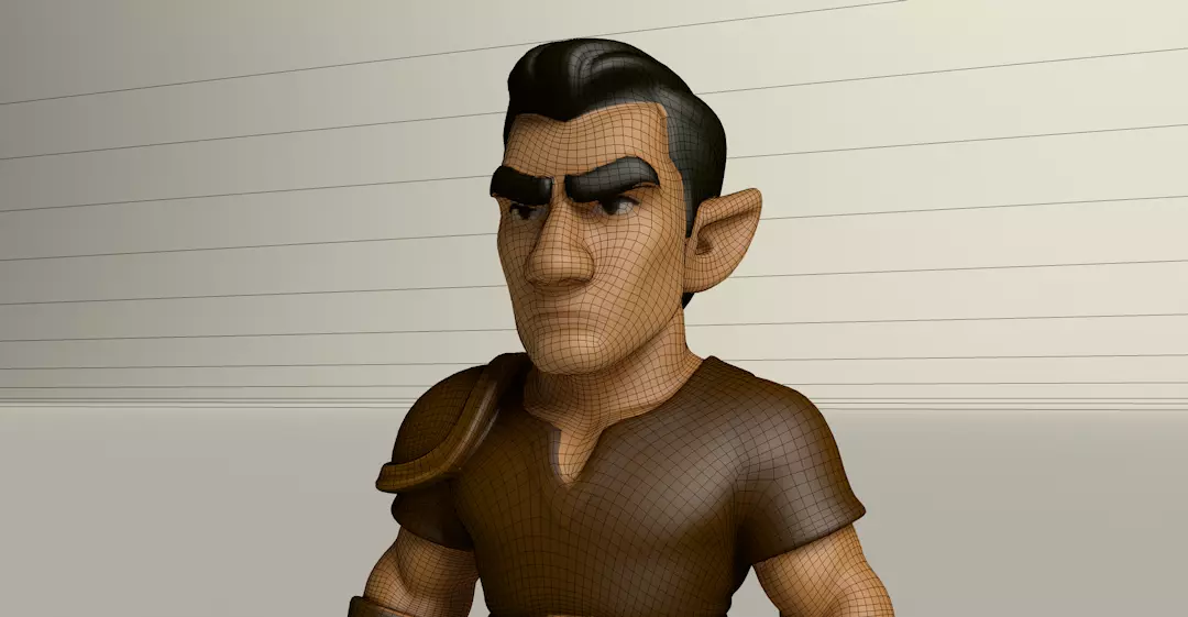 Stylized Game Ready Human Character Rigged named Ian Low-poly 3D model_0