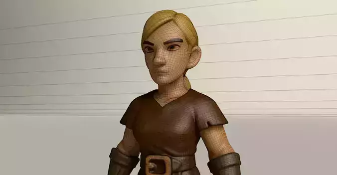 Stylized Game Ready Human Character Rigged named Ida