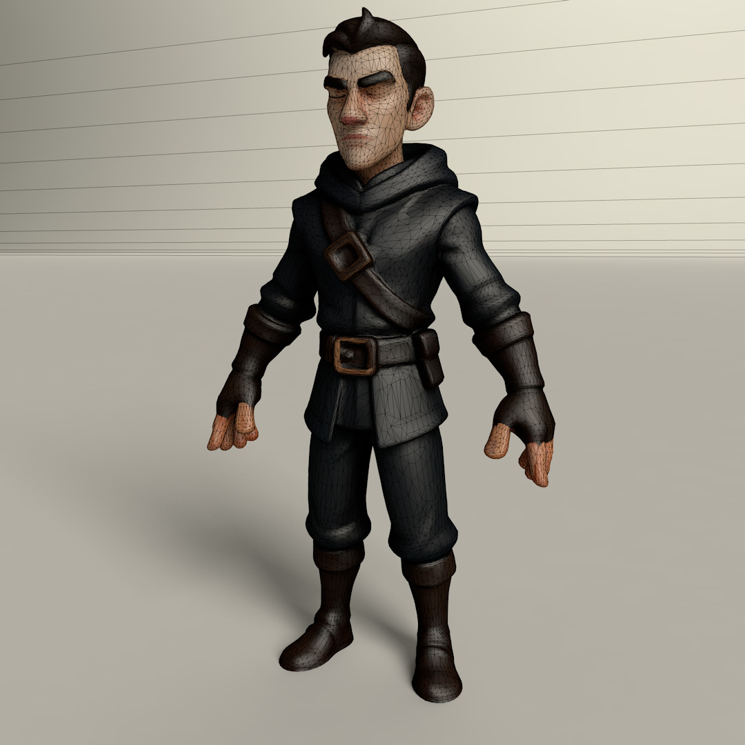Stylized Game Ready Human Character Rigged named Ima Low-poly 3D model_3