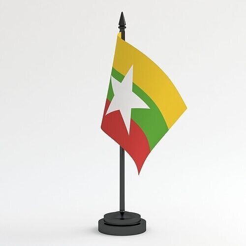 Table Flag Myanmar 3D model