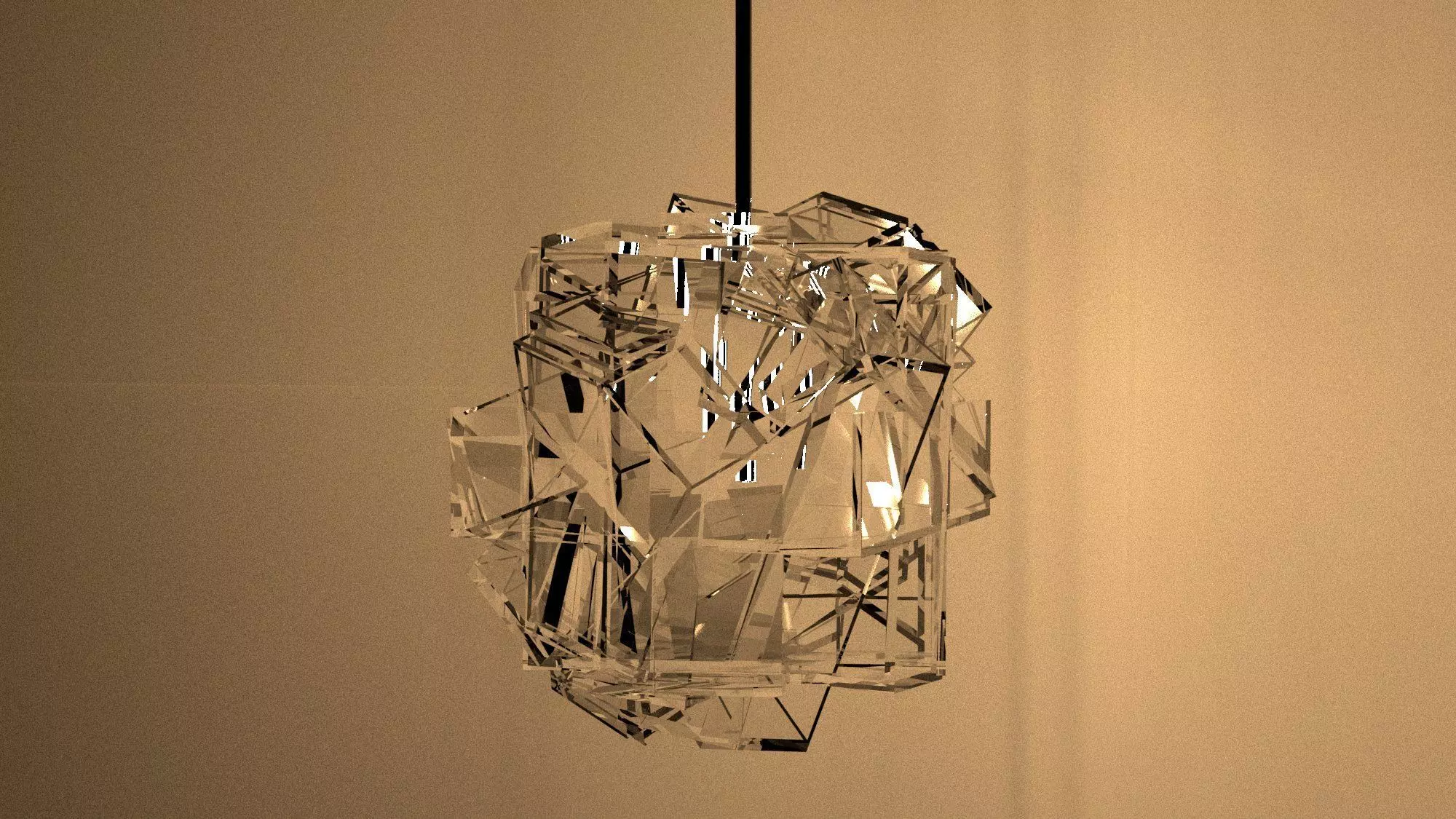 Glass Pendant Light Free 3D model