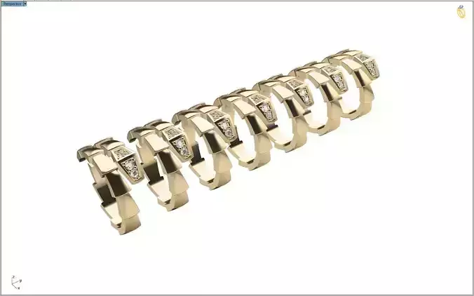 BVLGARRI RING 7 complete sizes ready for 3D printing