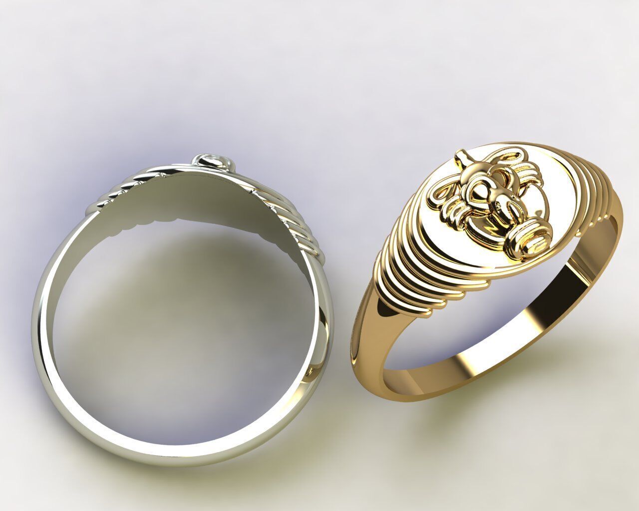 divine ganesha gold ring 3D print model_2