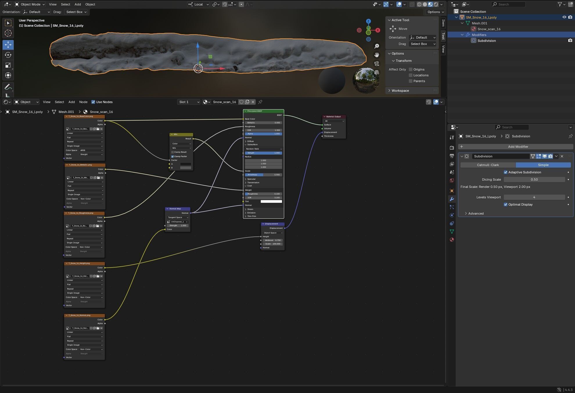 Snow 16 PBR Low-poly 3D model_15
