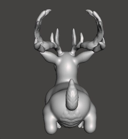 LYING STAG REALISTIC FIGURE MODEL ANIMAL CREATURE WILDLIFE 3D print model_5