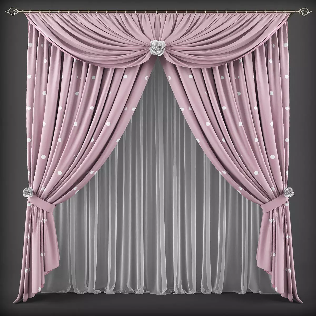 Curtain 3D model 188 Low-poly 3D model_0