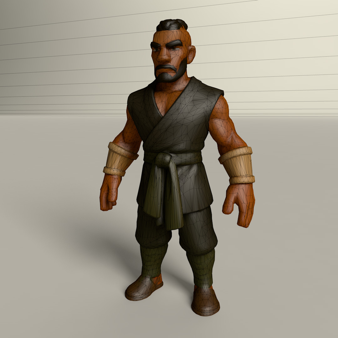 Stylized Game Ready Human Character Rigged named Jack Low-poly 3D model_4