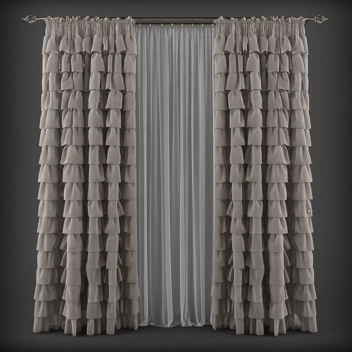 Curtain 3D model 190 Low-poly 3D model_0